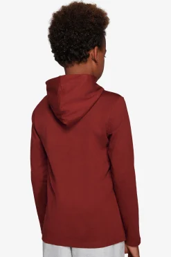 Felpa jersey con cappuccio e ricamo bordeaux Kids