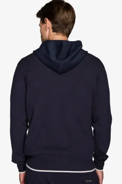 Felpa logata full zip DNJ blu