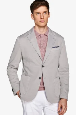 Giacca armaturata tinto capo grigio chiaro slim