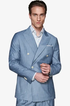 Giacca doppiopetto effetto denim avion