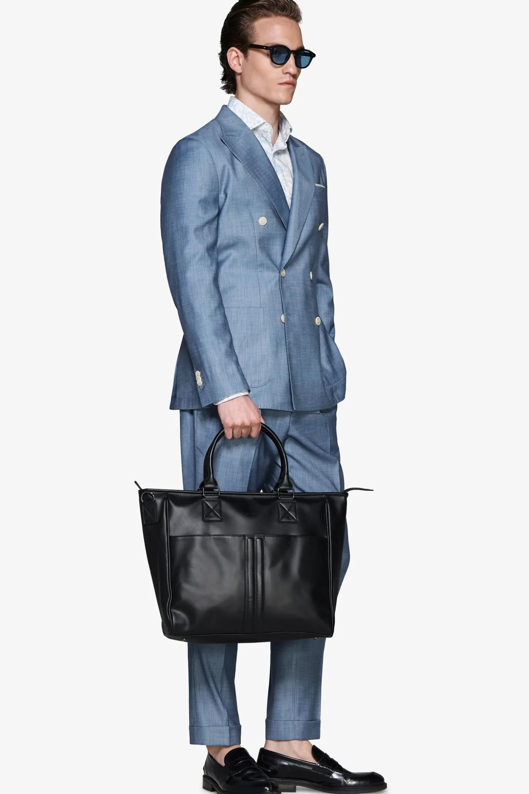 Giacca doppiopetto effetto denim avion