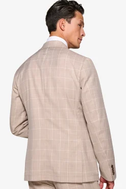 Giacca doppiopetto finestrata beige