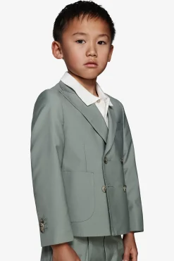 Giacca doppiopetto saia salvia Kids