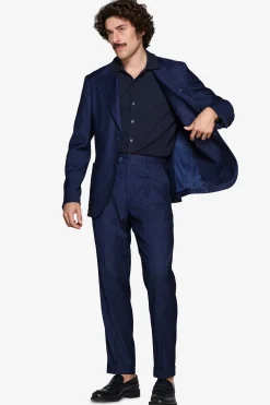 Giacca effetto denim blu scuro