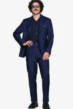 Giacca effetto denim blu scuro