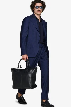 Giacca effetto denim blu scuro