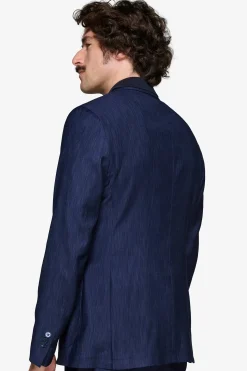 Giacca effetto denim blu scuro