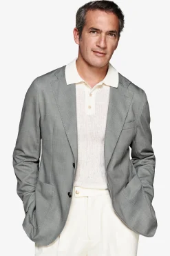 Giacca jersey Herringbone verde