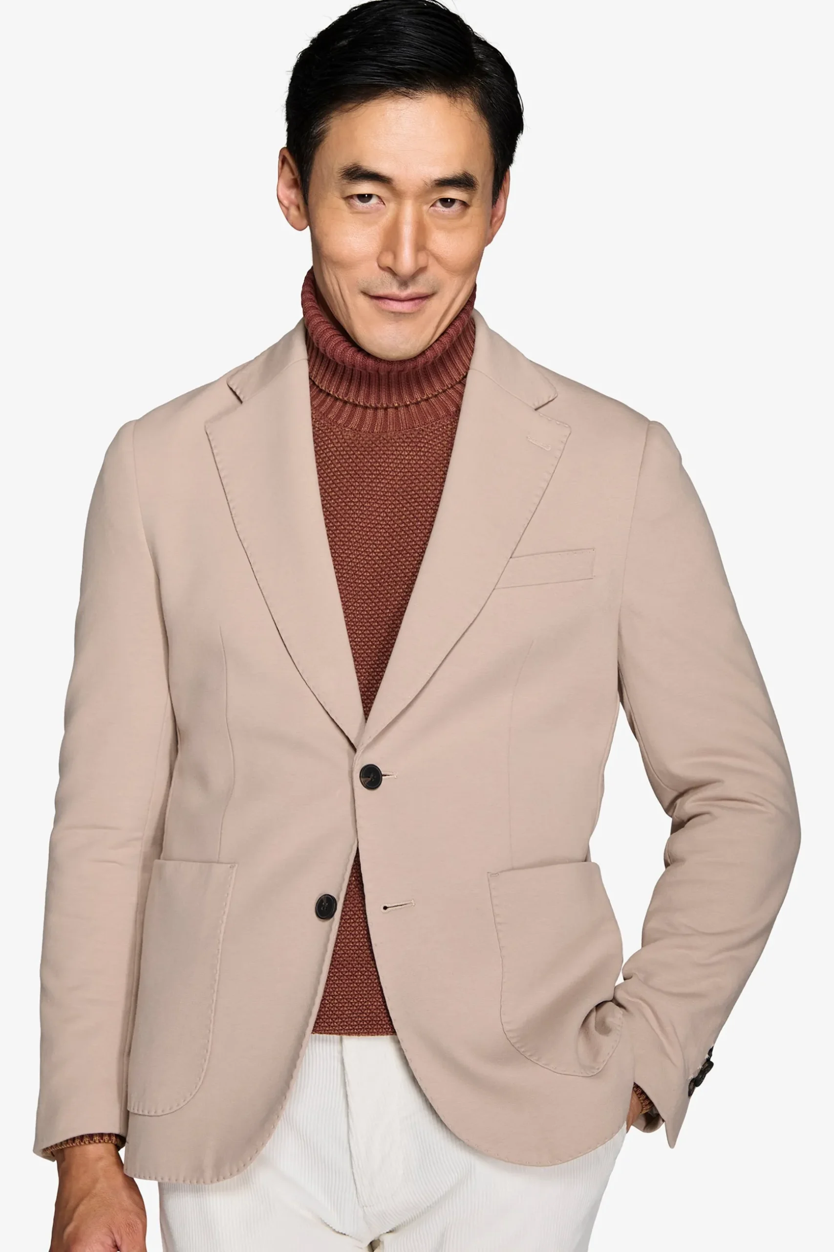 Giacca jersey stretch beige
