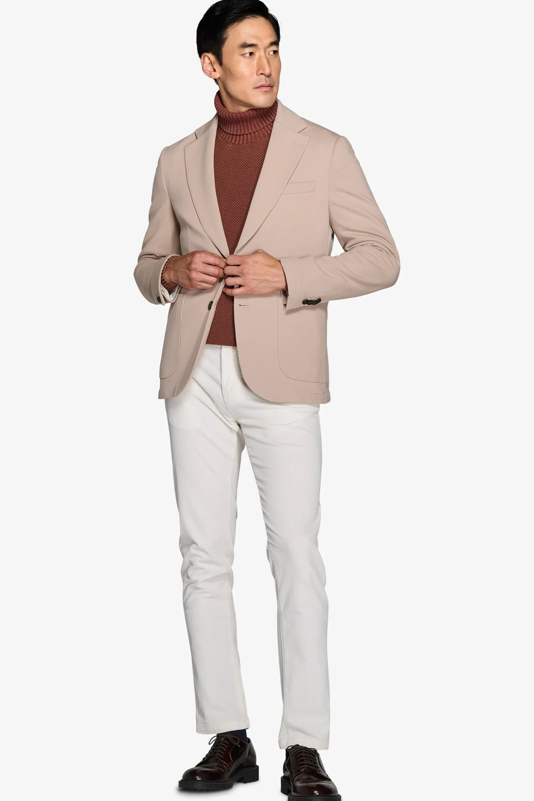 Giacca jersey stretch beige