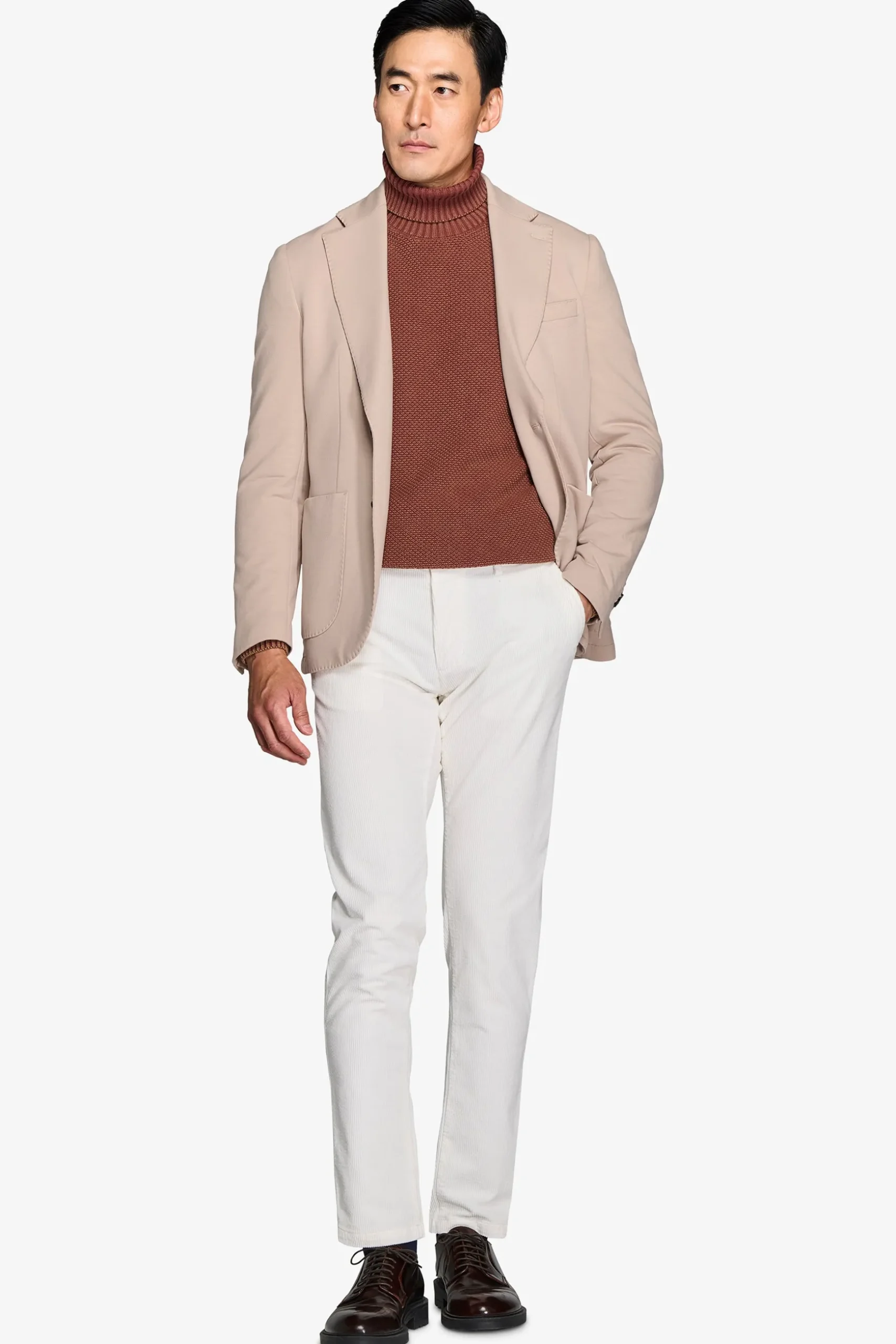 Giacca jersey stretch beige