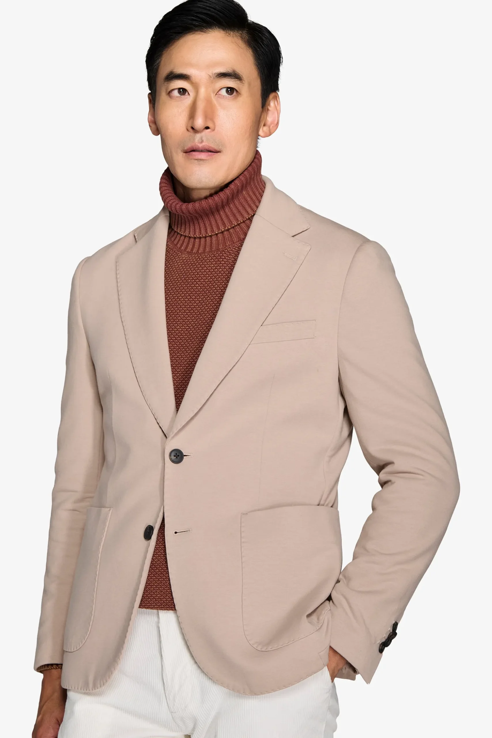 Giacca jersey stretch beige