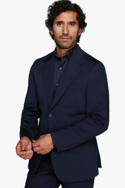 Giacca jersey tecnico blu slim