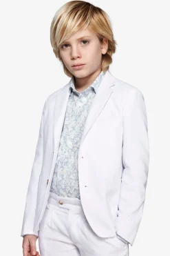 Giacca misto lino bianca Kids