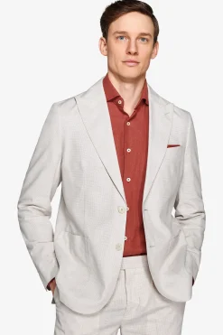 Giacca misto lino grigio chiaro