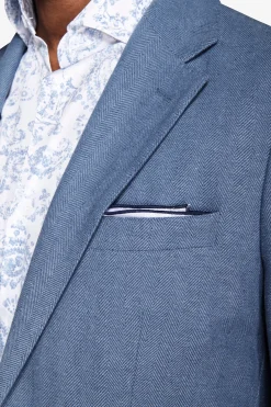 Giacca misto lino Herringbone avion