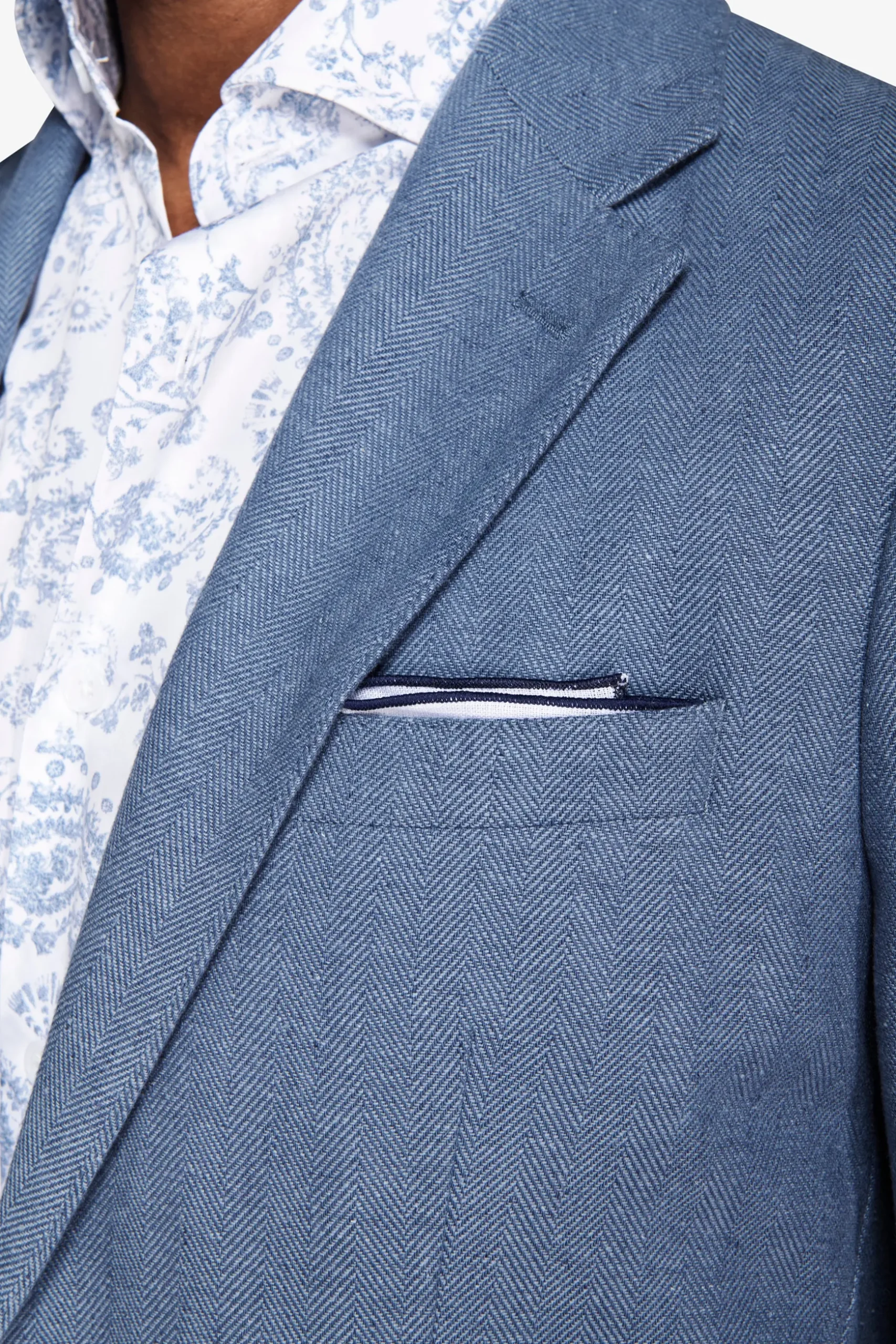 Giacca misto lino Herringbone avion