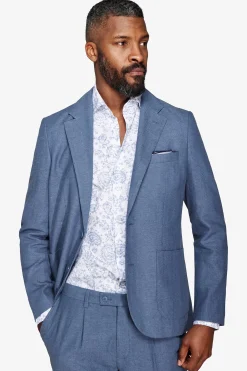 Giacca misto lino Herringbone avion