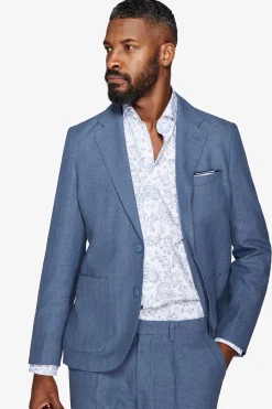 Giacca misto lino Herringbone avion