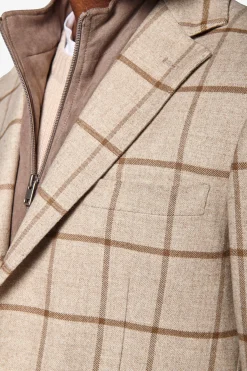 Giacca overcheck con pettorina beige