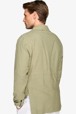Giacca sahariana misto lino militare