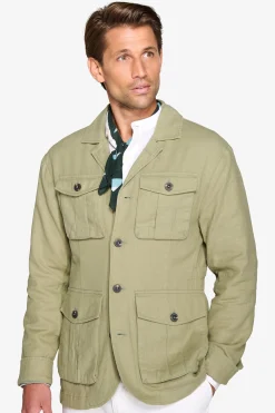 Giacca sahariana misto lino militare