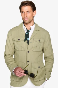 Giacca sahariana misto lino militare