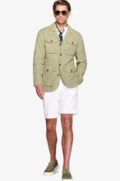 Giacca sahariana misto lino militare