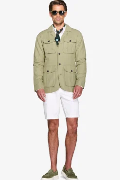 Giacca sahariana misto lino militare