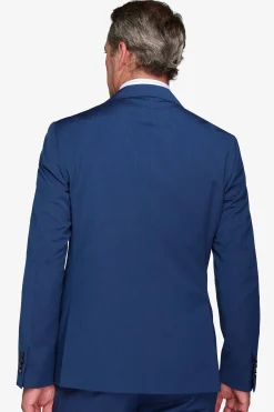 Giacca trama punto a spillo blu slim