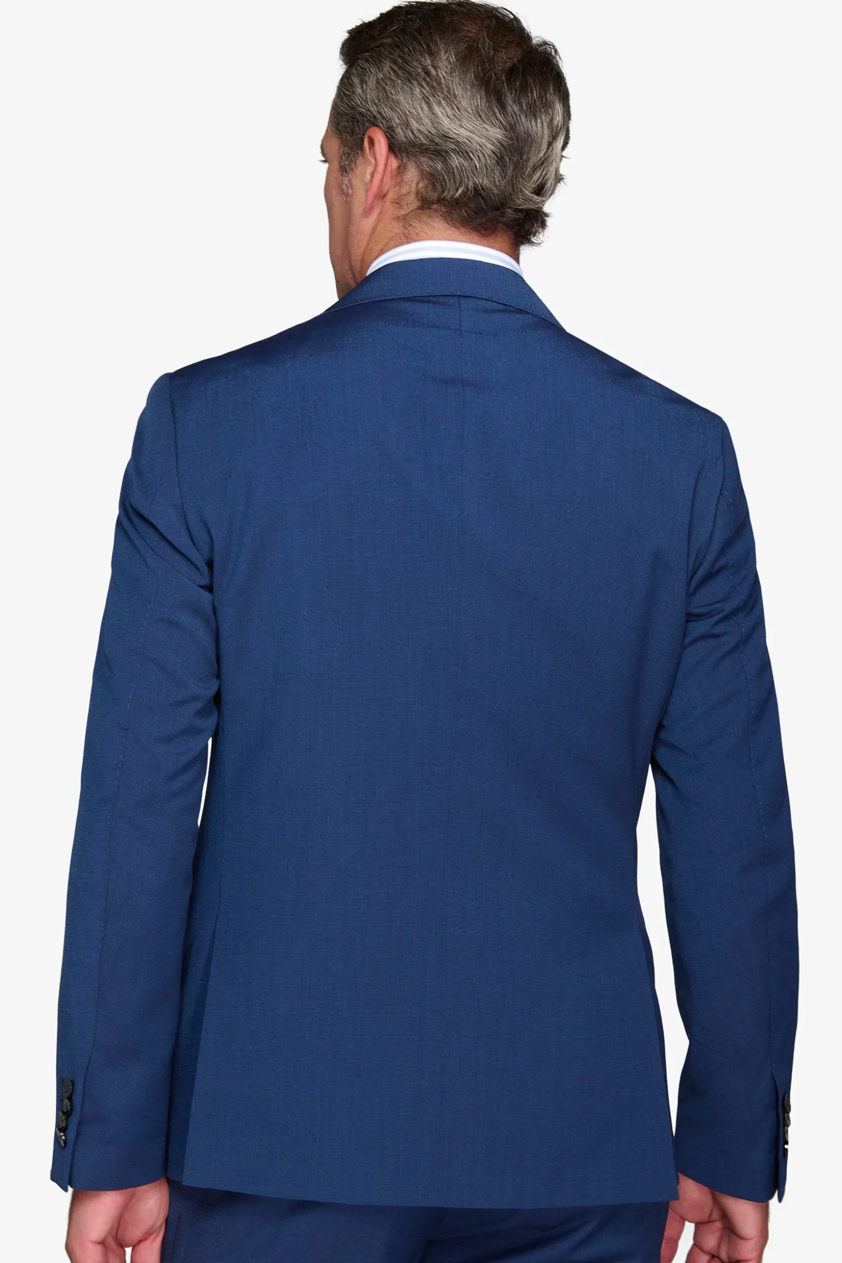 Giacca trama punto a spillo blu slim