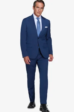 Giacca trama punto a spillo blu slim