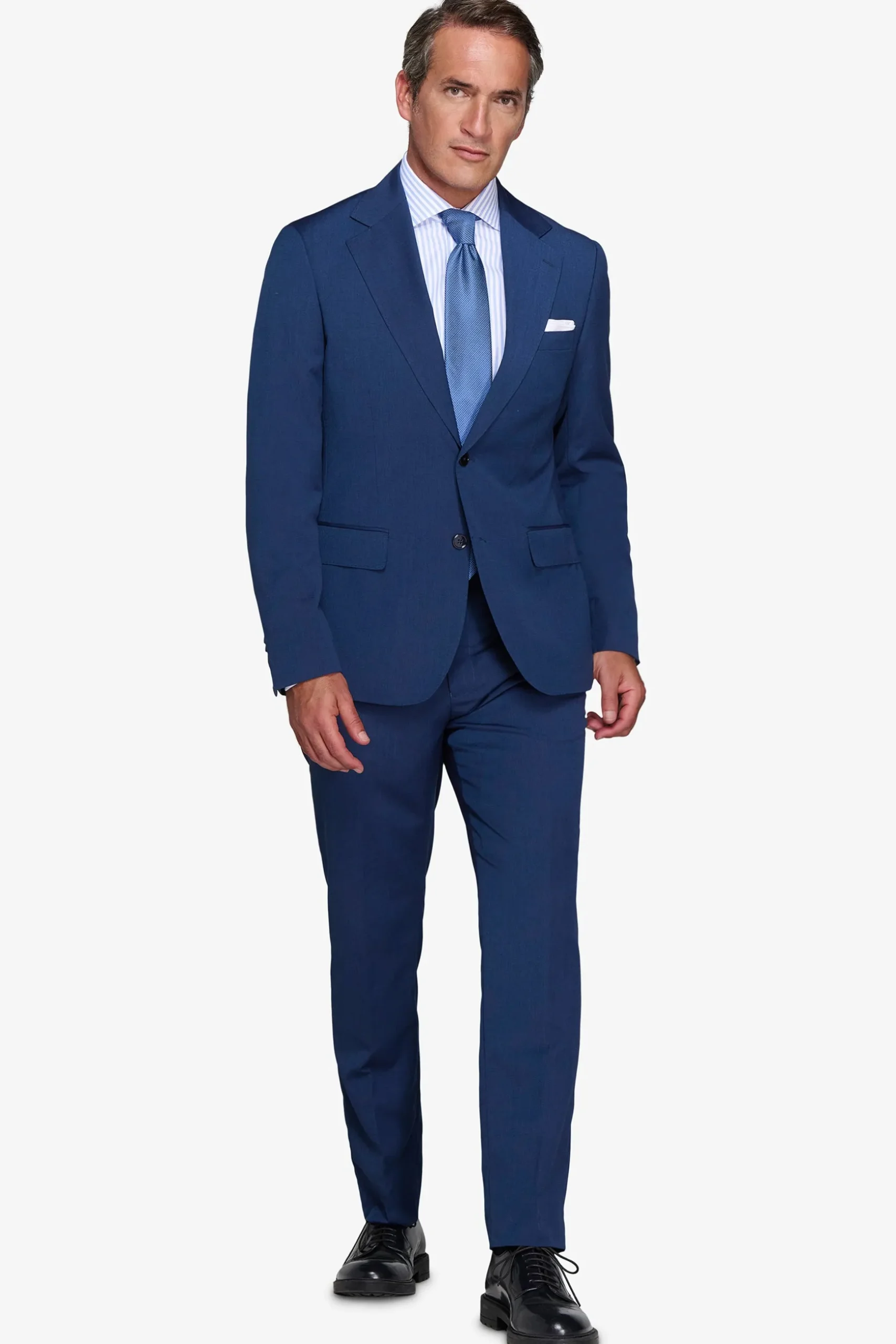 Giacca trama punto a spillo blu slim