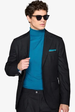 Giacca twill melange nera
