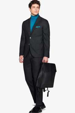 Giacca twill melange nera