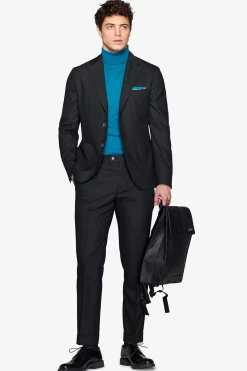 Giacca twill melange nera