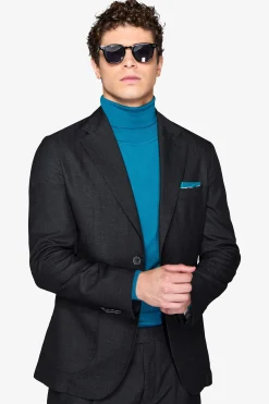 Giacca twill melange nera