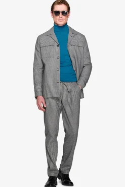 Giacca worker pied de poule grigia