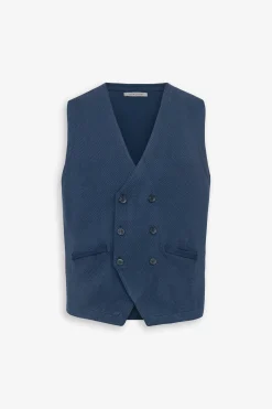 Gilet doppiopetto fantasia herringbone avion