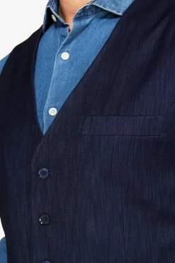 Gilet effetto denim blu scuro