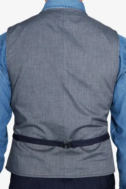 Gilet effetto denim blu scuro