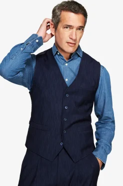 Gilet effetto denim blu scuro