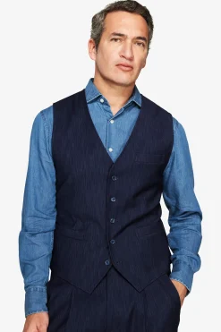 Gilet effetto denim blu scuro