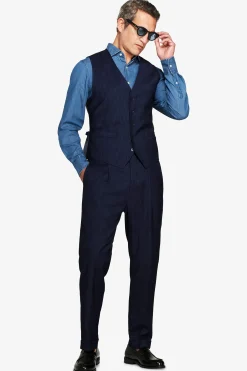 Gilet effetto denim blu scuro