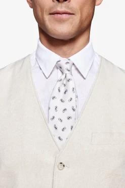Gilet misto lino Herringbone sabbia