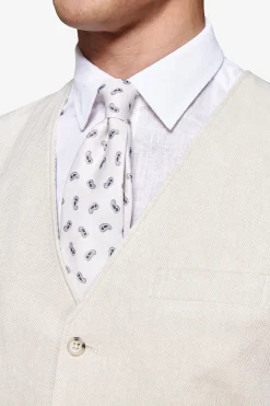 Gilet misto lino Herringbone sabbia