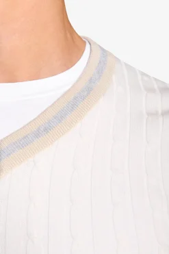 Gilet treccia e costa DNJ off white