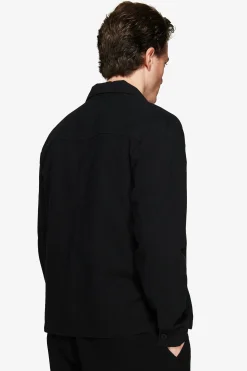 Giubbotto misto lino nero