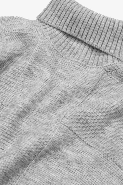 Maglia dolcevita a quadri grigio melange