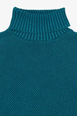 Maglia dolcevita armaturata petrolio